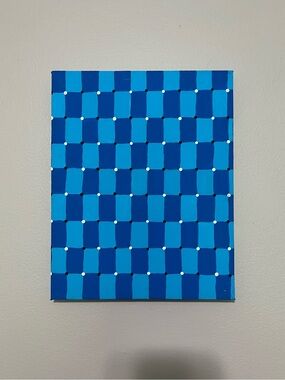 Blue Optical Illusion Canvas Wall Art + Ant-man Painting